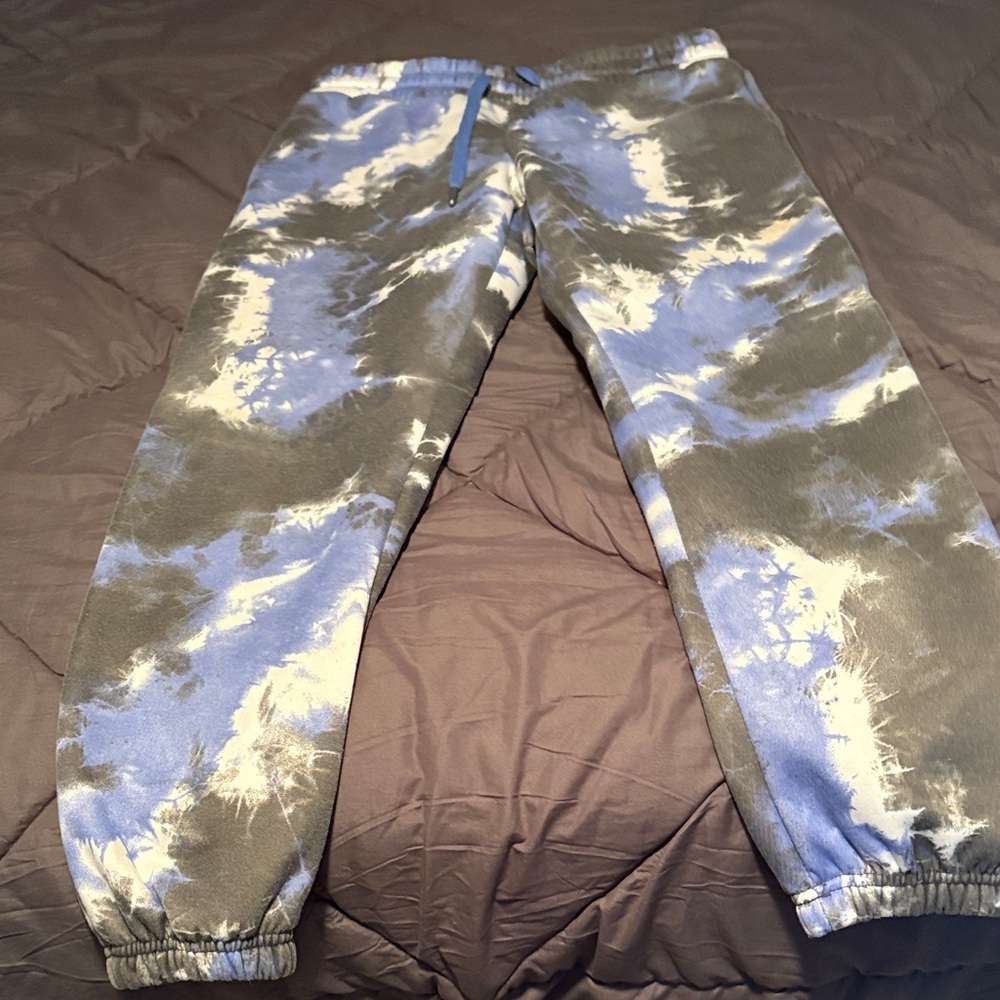 Tie-Dye Joggers in Blue and Gray